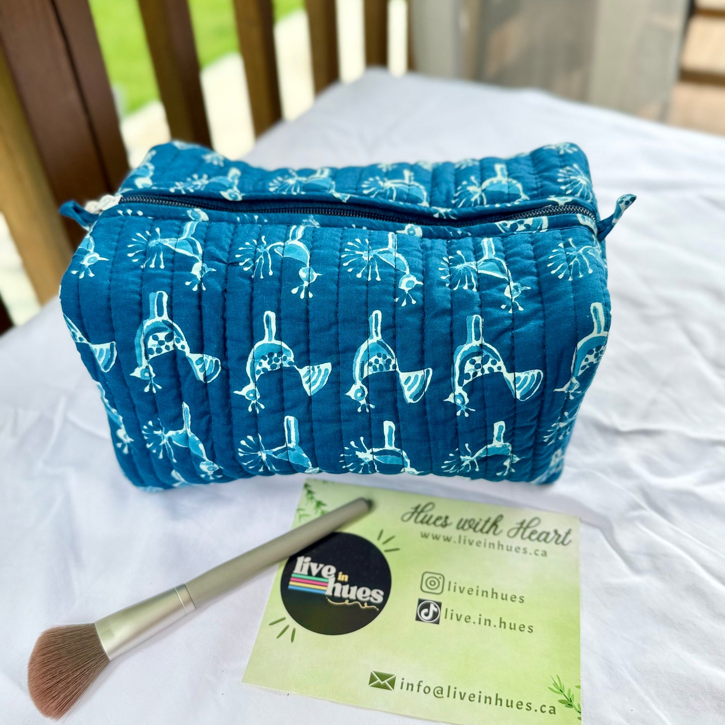 Indigo Birds Pouch