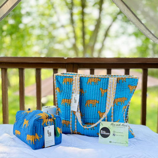 Tiger Turquoise Tote