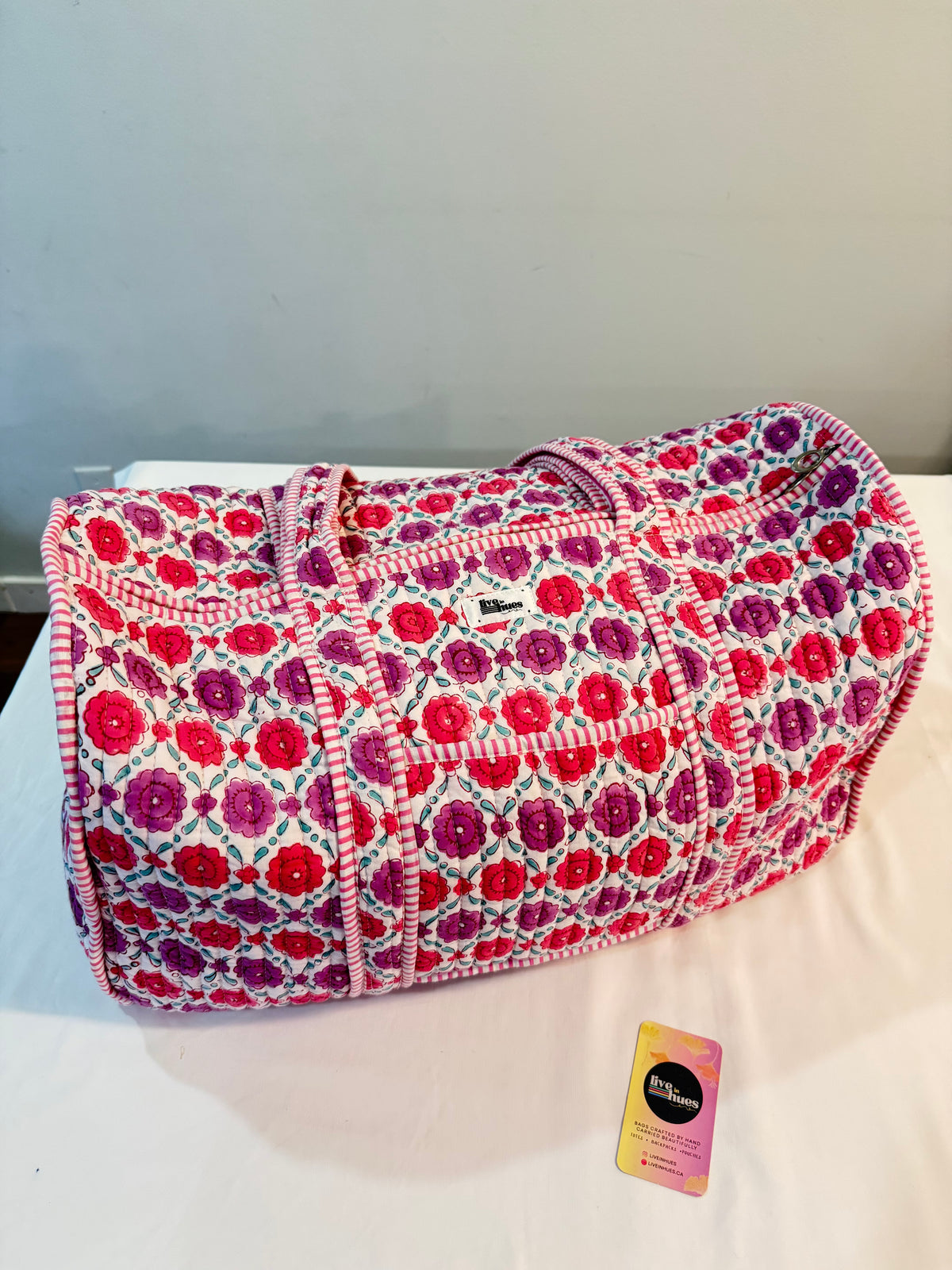 Pink Flower Duffle Bag