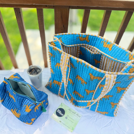 Tiger Turquoise Tote