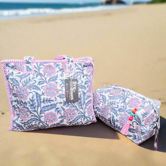 Indigo Bloom Mini Tote