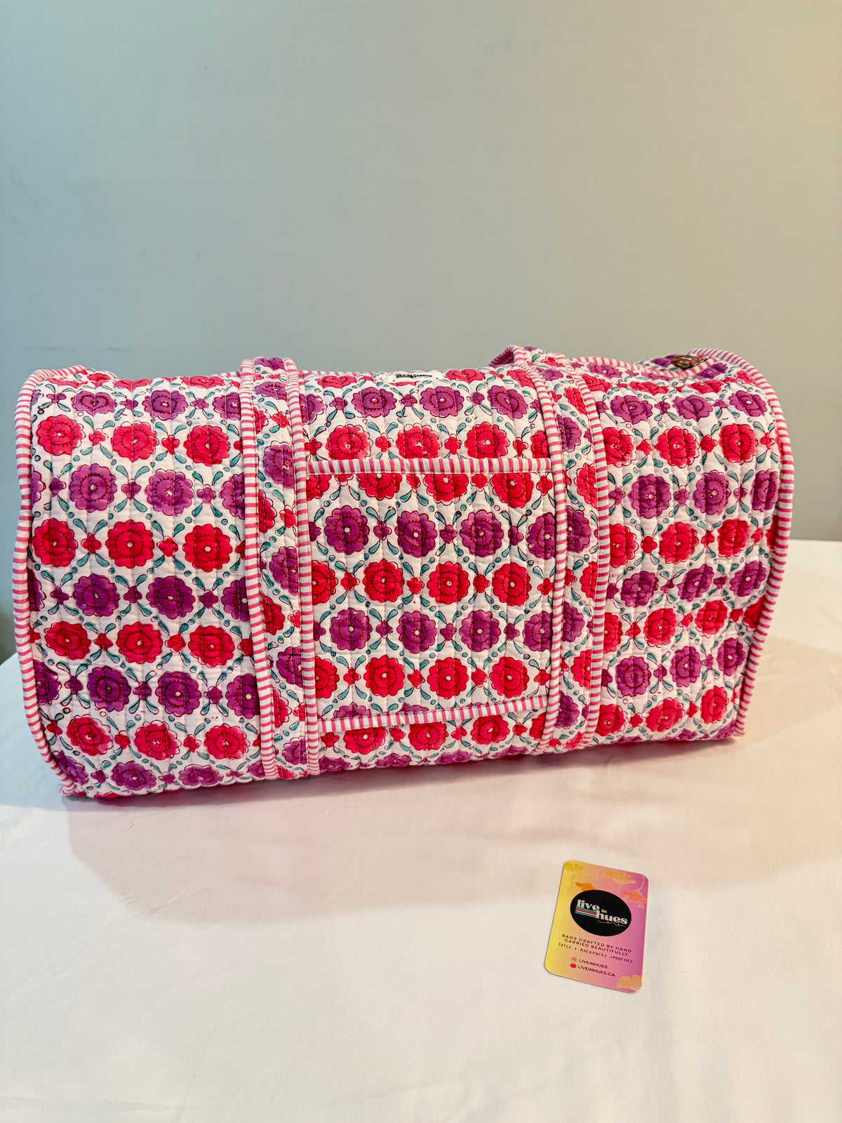 Pink Flower Duffle Bag