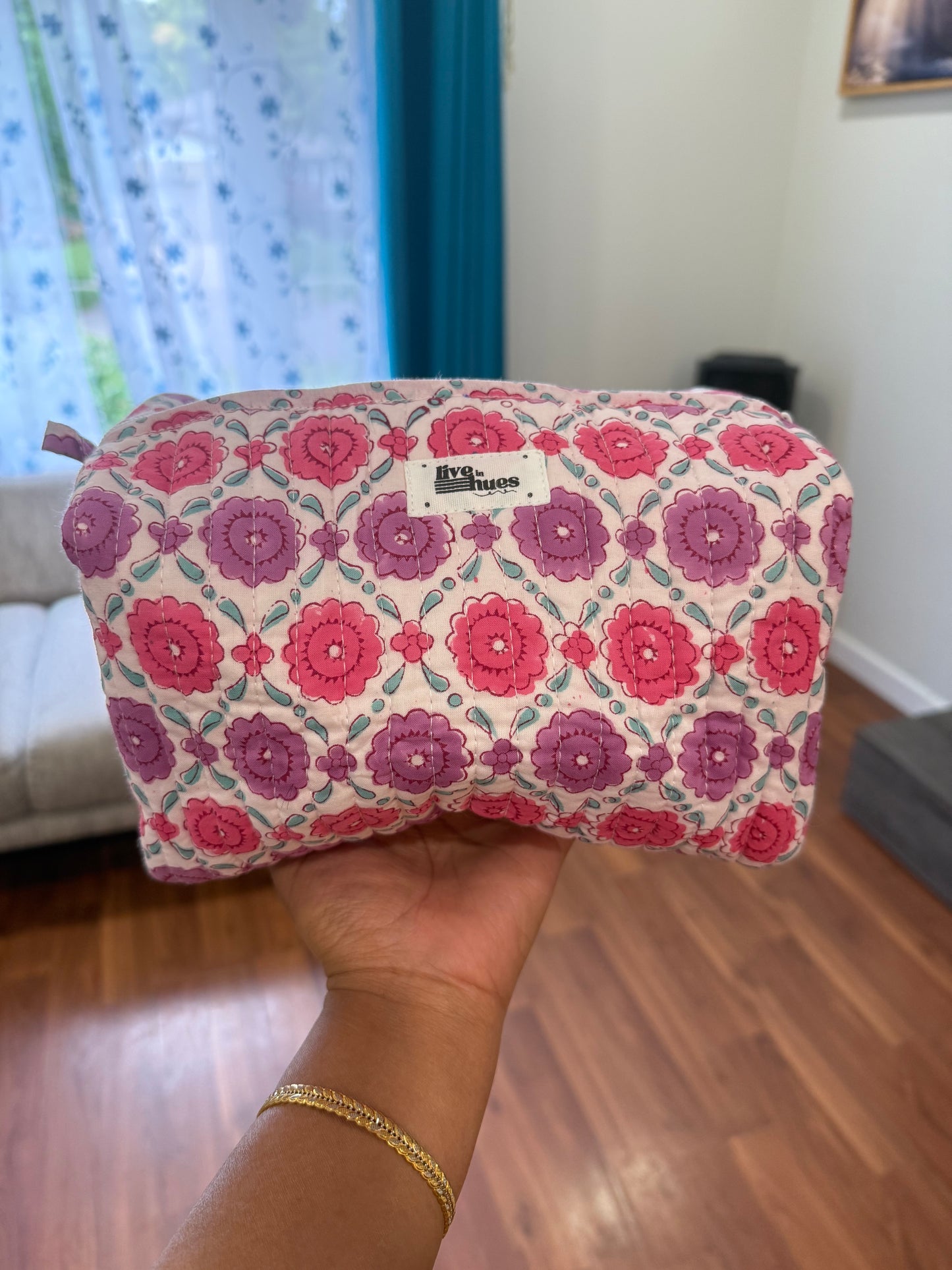 Pink Flower Pouch