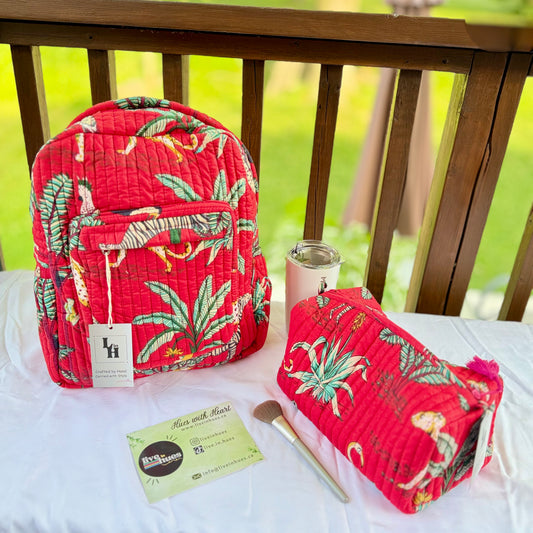 backpack handmade blockprinted