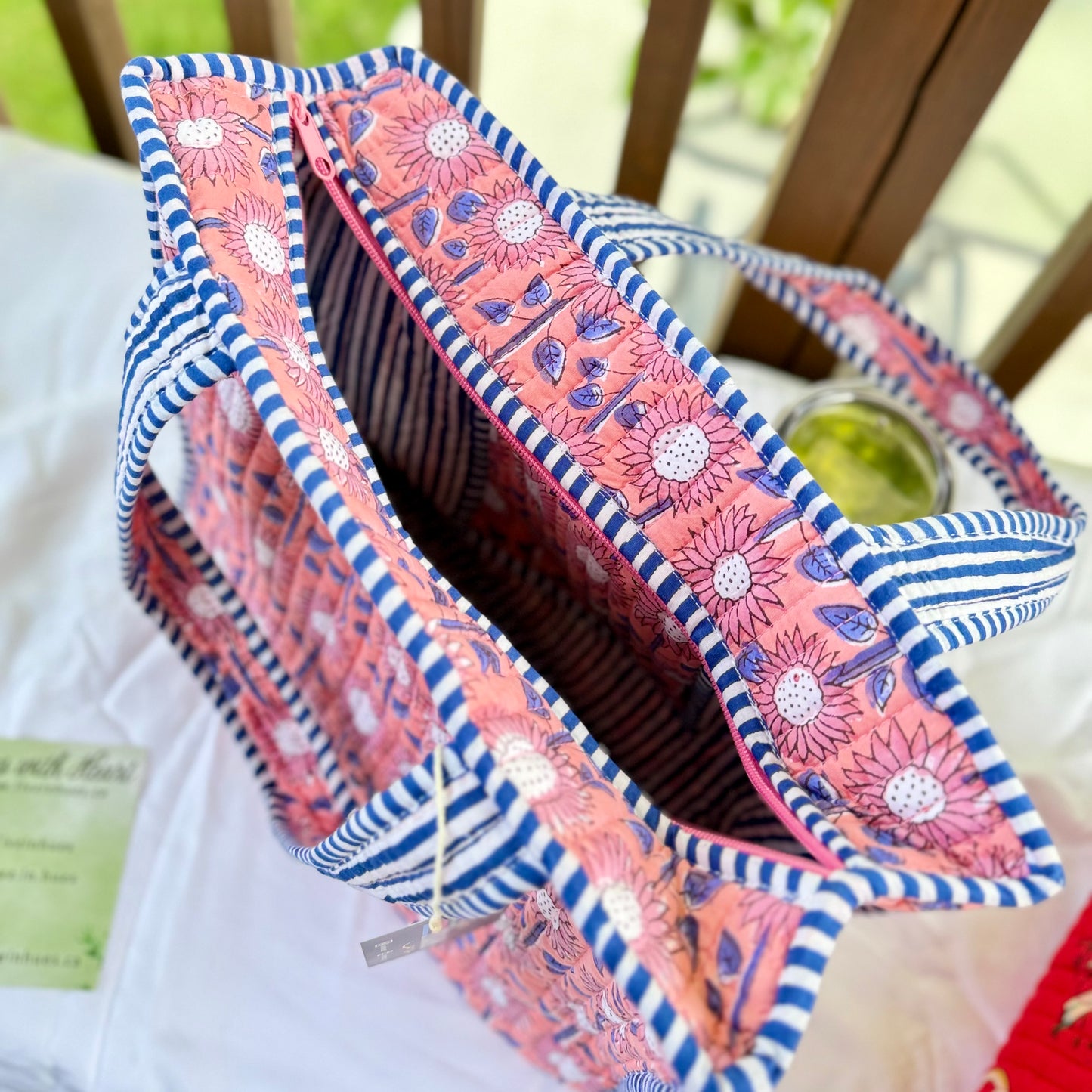 Blue Sunflower Mini Tote