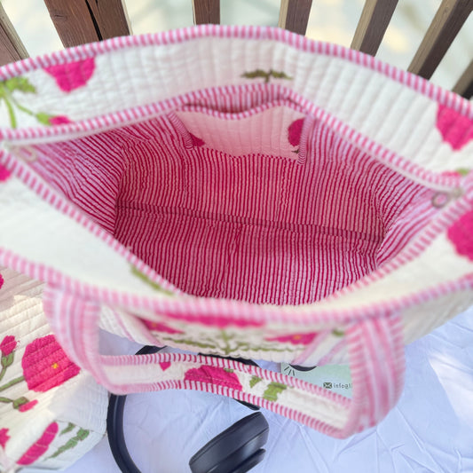 Crimson Bloom Tote