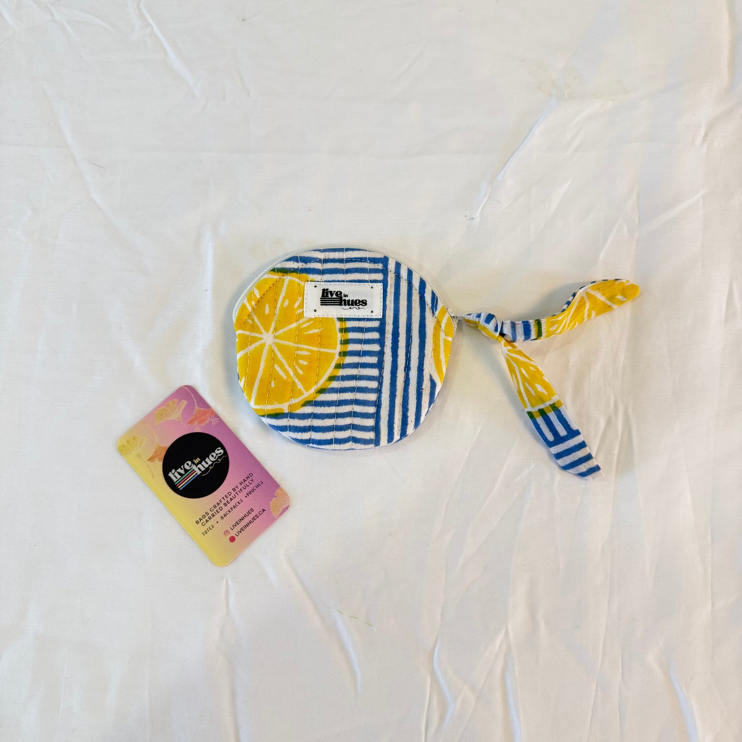 Lemon Zest Round Pouch