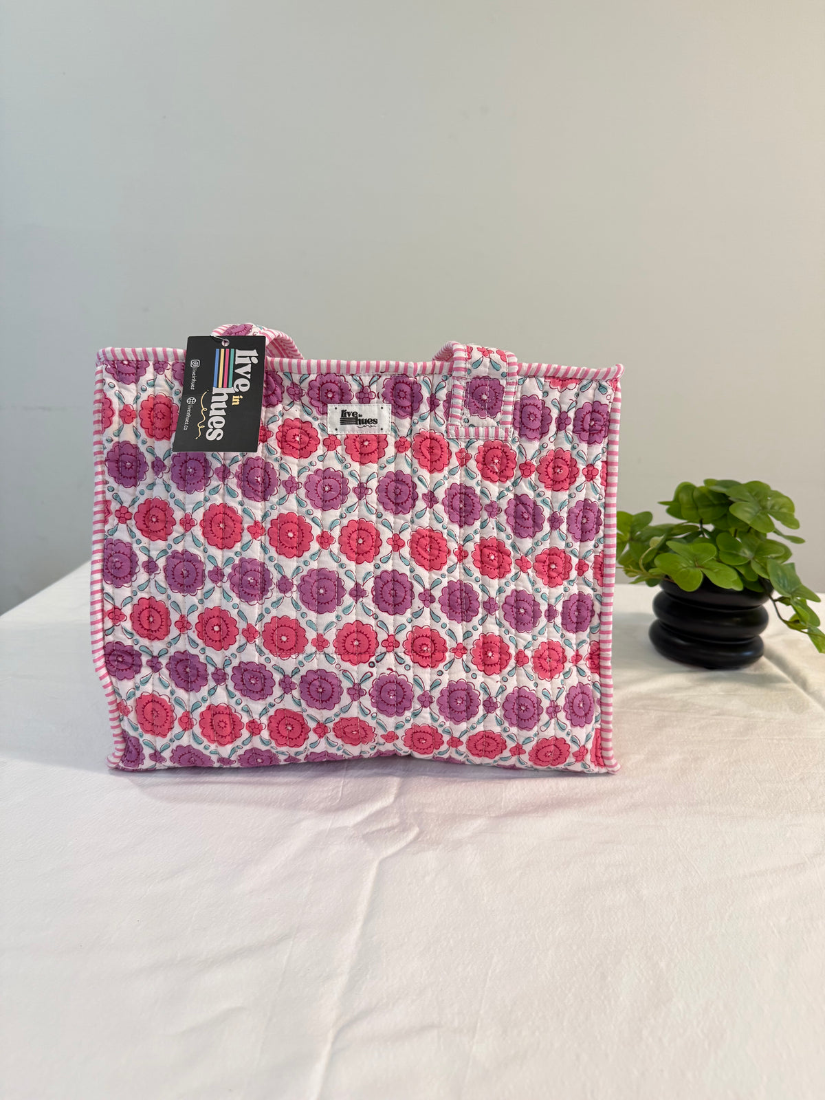 Pink Flower Mini Tote