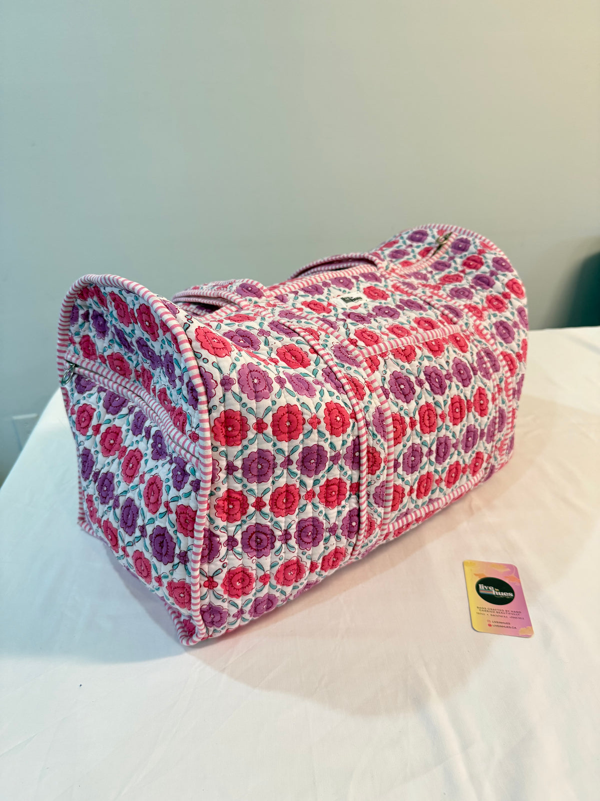 Pink Flower Duffle Bag